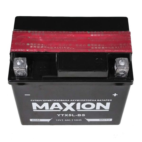 Мото акумулятор MAXION AGM 12V, 4A R+ (правий +) YTX 5L-BS 564958894792 фото