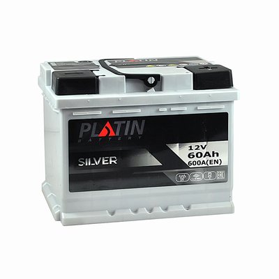 Автомобільний акумулятор PLATIN Silver 60Ah 600A R+ (правий +) MF 564958891259 фото
