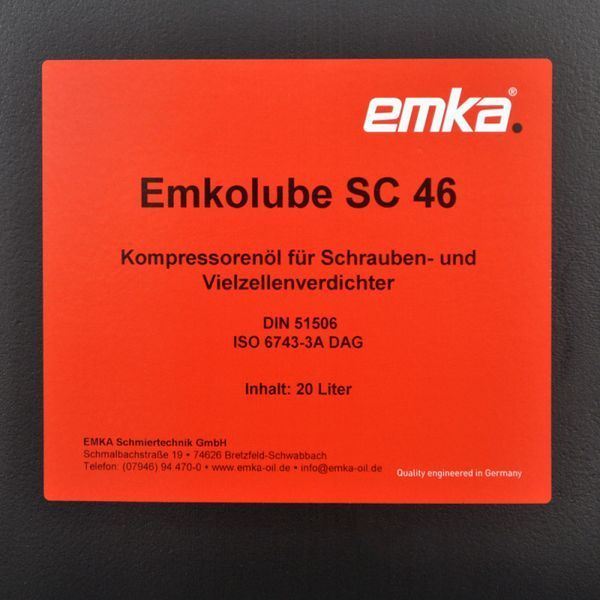 Гидравлическое масло Emka Emkolube SC 46 20л 1022589 фото