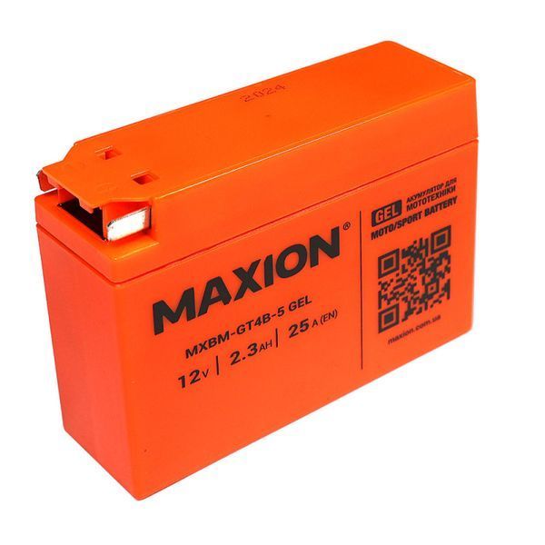 Мото акумулятор MAXION (HUAWEI) 24MXBM-GT4B-5 GEL (12V, 2,3Ah, 25A, -/+) 10011046 фото