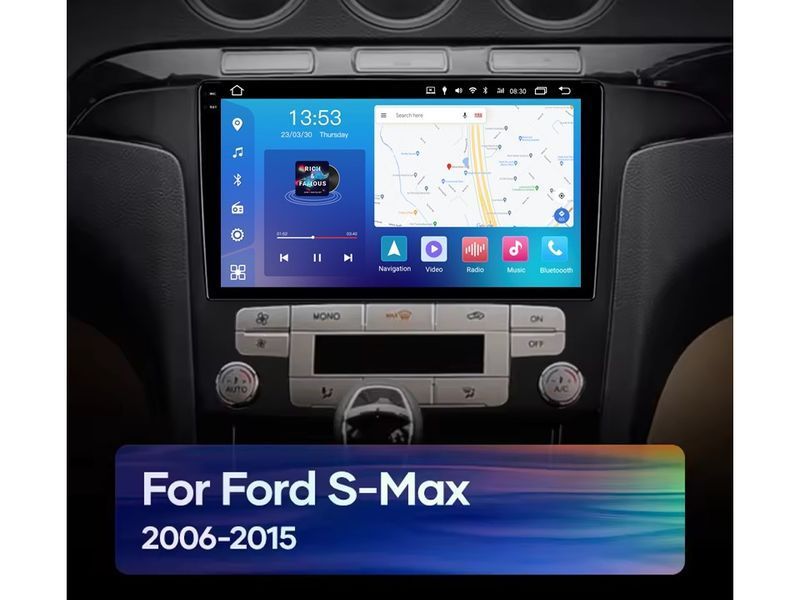 Штатна магнітола FORS.auto FS 2 PRO для Ford S-Max (2+32Gb, 9&quot\;, Auto AC) 2006-2015 FS-2105 фото