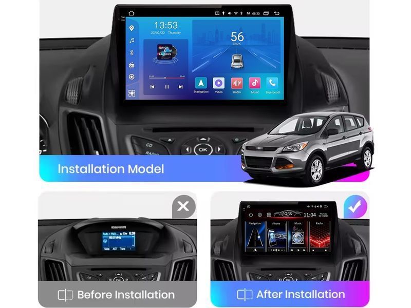 Штатна магнітола FORS.auto FS 2 ULTRA для Ford Kuga (2+32Gb, 9&quot\;) 2013-2018 FS-1630 фото