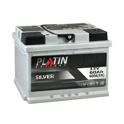 Автомобільний акумулятор PLATIN Silver 60Ah 600A R+ (правий +) MF 564958891295 фото