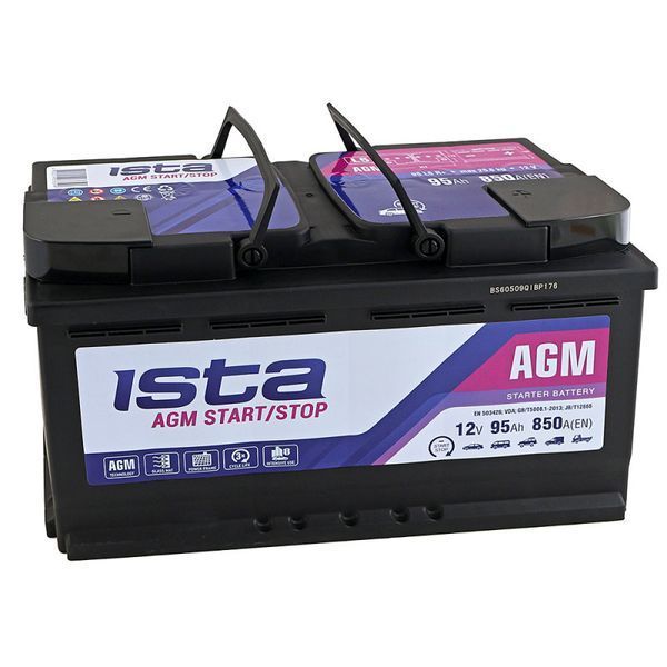 Автомобільний акумулятор ISTA AGM 95Ah 850A R+ (L5) 365514 фото