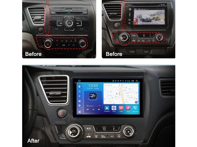 Штатна магнітола FORS.auto FS 4 PRO для Honda Civic (4+64Gb, 9&quot\;) 2013-2016 FS-4210 фото