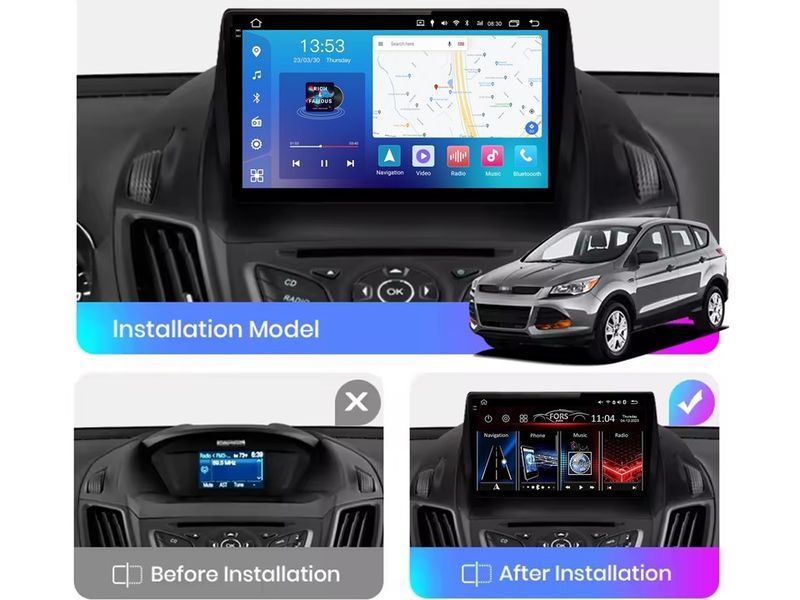 Штатна магнітола FORS.auto FS 4 PRO для Ford Kuga (4+64Gb, 9&quot\;) 2013-2018 FS-4129 фото