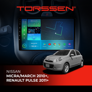 Штатная магнитола Torssen Nissan Micra/March 2010+, Renault Pulse 2011+ F98256 4G Carplay DSP 202307690 фото