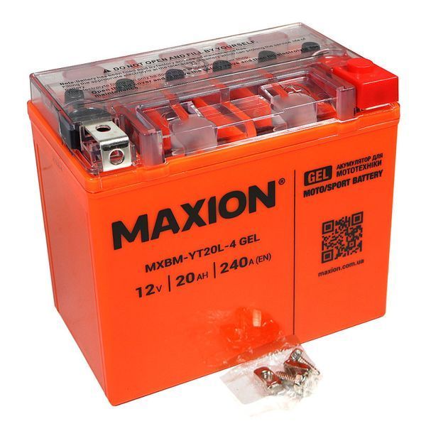 Мото акумулятор MAXION (HUAWEI) 24MXBM-YT20L-4 GEL (12V, 20Ah, 240A, -/+) 10011049 фото
