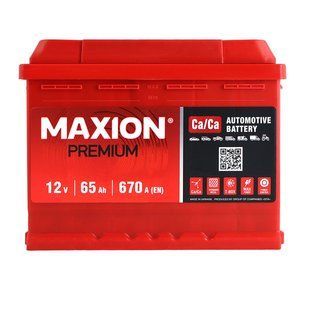 Автомобильный аккумулятор MAXION Premium 65Аh 670A L+ (левый +) 564958887202 фото