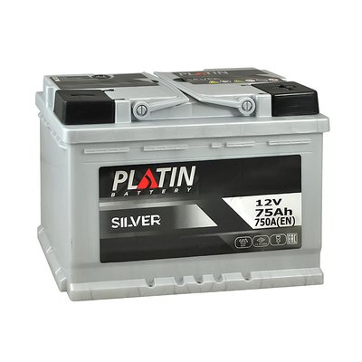 Автомобільний акумулятор PLATIN Silver 75Ah 750A R+ (правий +) MF 564958891296 фото