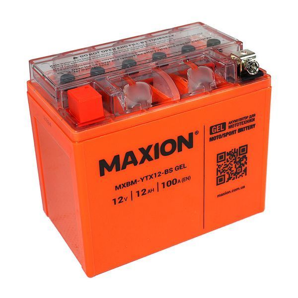 Мото акумулятор MAXION (HUAWEI) 24MXBM-YTX12-BS GEL (12V, 12Ah, 180A, +/-) 10011051 фото