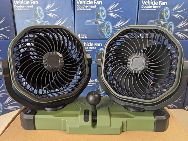 Автомобільний вентилятор з двома головками, 14 см (5V USB) 112806 фото