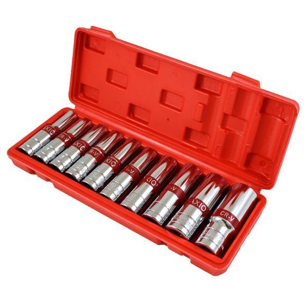 Набір довгих головок 1/2&rdquo;, 10 одиниць, Cr-V, MAXION MXTL- PCS10, (8-24мм) 13151 фото