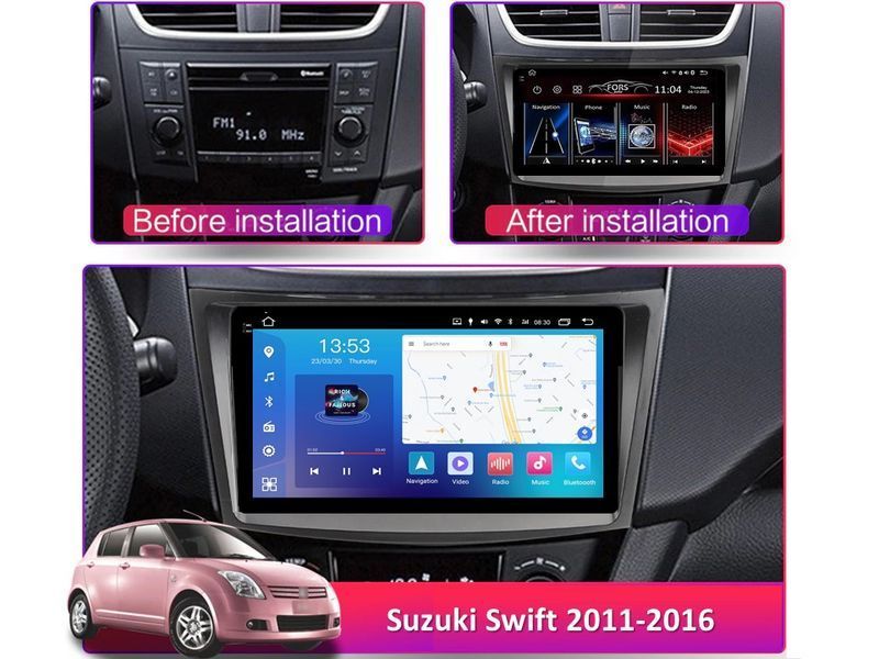 Штатна магнітола FORS.auto FS 4 PRO для Suzuki Swift (4+64Gb, 9&quot\;) 2011-2016 FS-4049 фото