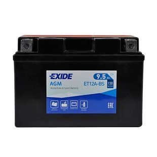 Мото акумулятор EXIDE ET 12A-BS (12V, 9.5A) 566125883048 фото