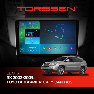 Штатна магнітола Torssen 2K Lexus RX 03-09,Toyota Harrier Grey CAN BUS FL10 4+64Gb 4G Carplay DSP 202305800 фото