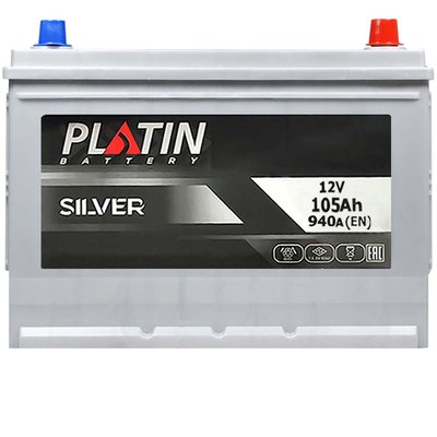 Автомобільний акумулятор PLATIN Silver Asia 105Ah 940A R+ (правий +) SMF (N70) н.к. 566125882983 фото