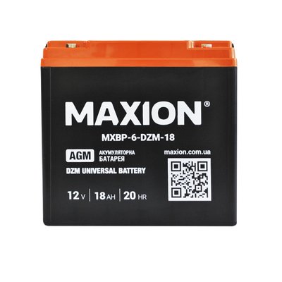 Акумулятор тяговий MAXION (HUAWEI) MXBT-6-DZM-18 (12V, 18А) 1022446 фото