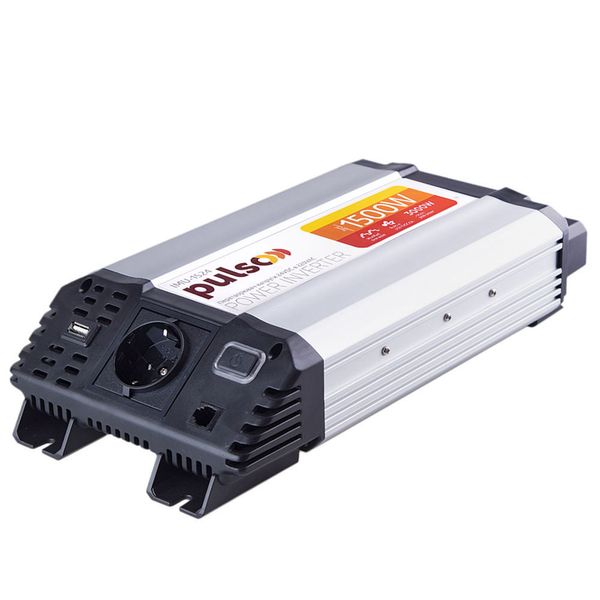 Перетворювач напруги PULSO/IMU-1524/24V-220V/1500W/USB-5VDC2.0A/мод.хвиля/клеми (IMU-1524) 15241500 фото