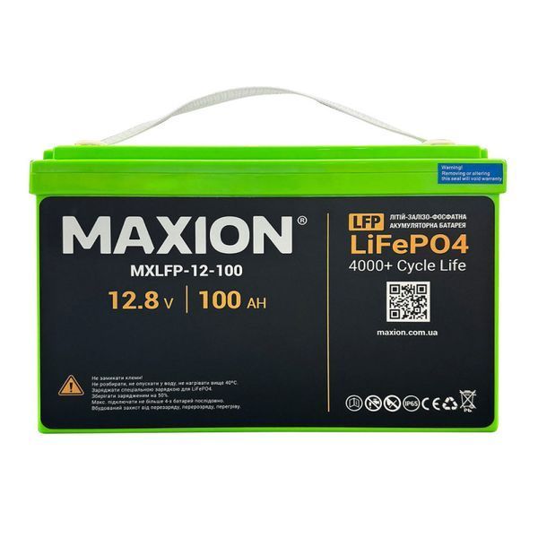 Комплект резервного живлення Інвертор+Акумулятор MAXION MXIN- XL1212 (12V, 1000W) з чистою синусоїдою / Літієвий акумулятор MAXION-100Ah ( LiFePO4) (12V, 1280W) 1022485 фото