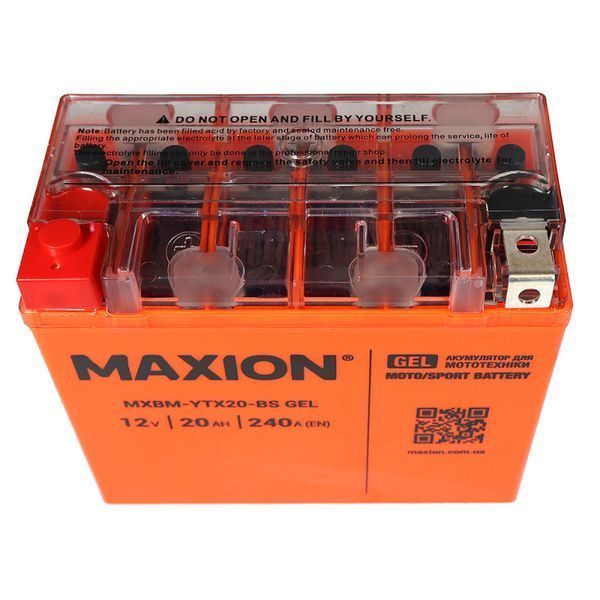 Мото акумулятор MAXION (HUAWEI) 24MXBM-YTX20-BS GEL (12V, 20Ah, 240A, +/-) 10011053 фото