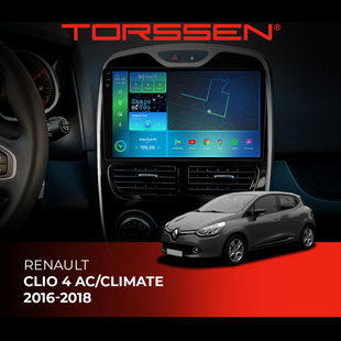 Штатна магнітола Torssen 2K DTS Renault Clio 4 AC/Climate 16-18 F9432 4G Carplay DSP 202308460 фото