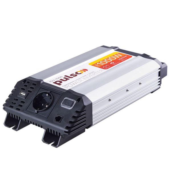 Перетворювач напруги PULSO/ISU-1000/12V-220V/1000W/USB-5VDC2.0A/син.хвиля/клеми (ISU-1000) 10001000 фото