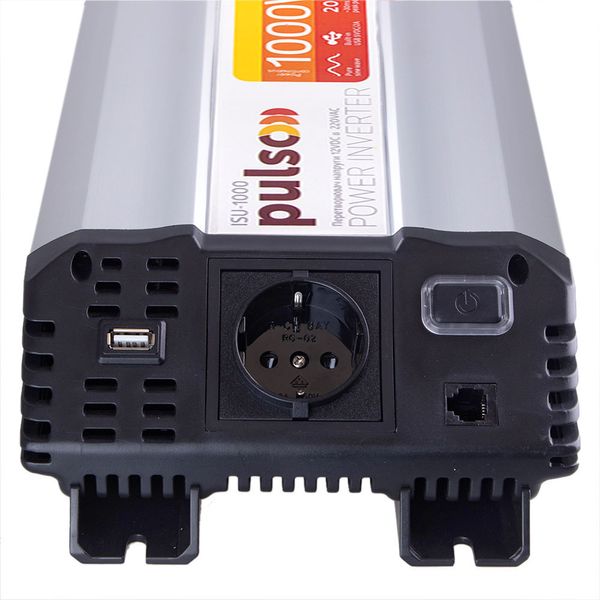 Перетворювач напруги PULSO/ISU-1000/12V-220V/1000W/USB-5VDC2.0A/син.хвиля/клеми (ISU-1000) 10001000 фото