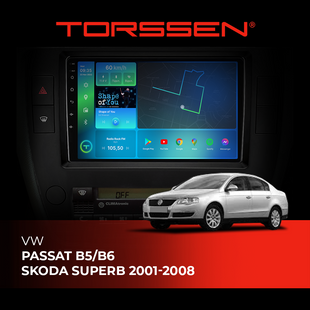 Штатна магнітола Torssen VW Passat B5,Skoda Superb 01-08 NF9 Carplay 202270107 фото