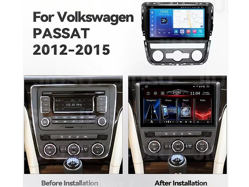 Штатна магнітола FORS.auto FS 2 PRO для Volkswagen Passat (2+32Gb, 9&quot\;, Auto AC) 2012-2015 FS-2361 фото