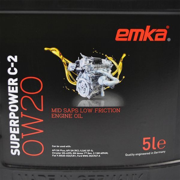 Моторное масло Emka Superpower C-2 0W20 5л 1022342 фото
